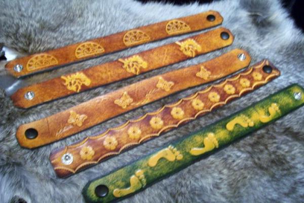 Handmade Leather Wrist Bands