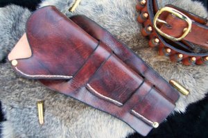 Handmade Leather Cheyenne Style Gun Holster For 7 1/2