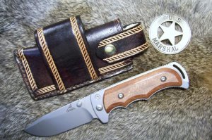 Handmade Leather Pocket Knife Case Sidewinder Large # 17501