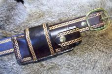 Handmade Leather Pocket Knife Case Sidewinder Large # 17501