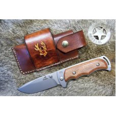 Handmade Leather Pocket Knife Case Sidewinder Large # 17587