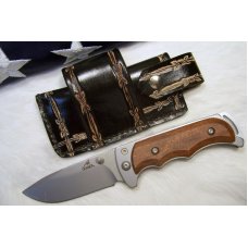 Handmade Leather Pocket Knife Case Sidewinder Large # 17725