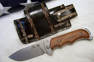 Handmade Leather Pocket Knife Case Sidewinder Large # 17725