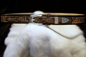 Handmade Leather Western Style Belt WildlifeTooling- Made in the USA