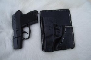 Custom Leather Wallet / Pocket Holster - P3AT, LCP, P238, See Gun List Below