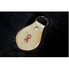 Handmade Leather Key Chain - Support Ribbion