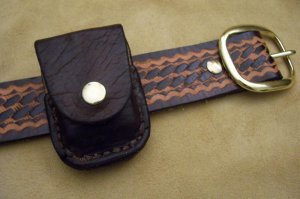 Custom Leather Zippo Lighter Belt Holster
