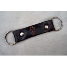 Handmade Leather Key Chain - Support Ribbion