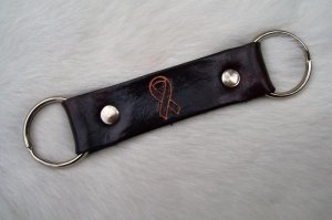 Handmade Leather Key Chain - Support Ribbion