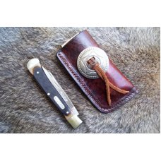 Handmade Leather Pocket Knife Case Large Upright - Open Top #19658