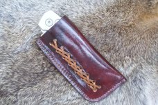 Handmade Leather Pocket Knife Case Large Upright - Open Top # 