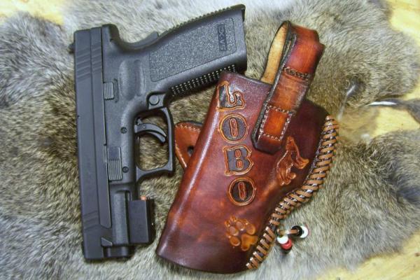 Handmade Leather Gun Holster For Semi Automatics, See Gun List Below Handmade Leather Gun Holster For Semi Automatics, See Gun List Below