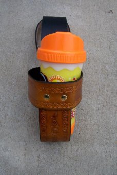 Custom Leather Cup Holder (Car or Belt)