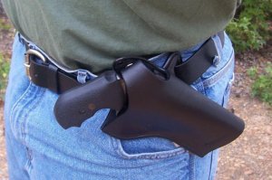 Handmade Leather Gun Holster Small Revolvers / .357 Taurus or Similar