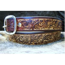 Handmade Leather Belt Bass Fishing Tooling- Made in the USA