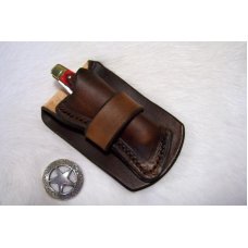 Handmade Leather Pocket Knife Case Small Upright