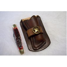 Handmade Leather Pocket Knife Case Small Upright