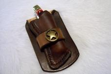 Handmade Leather Pocket Knife Case Small Upright 