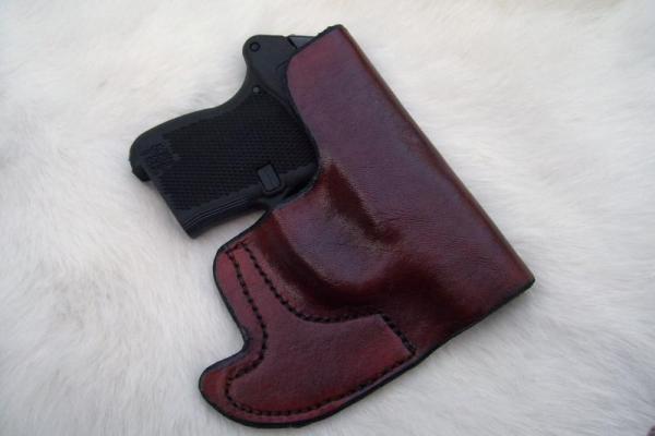 Custom Leather Front Pocket Holster - P3AT, LCP, P238, See Gun List Below