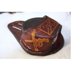 Custom Leather Snuff / Dip Can Belt Pouch Holster - Hand Tooled
