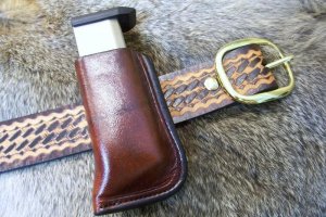 Custom Leather Magazine Pouch With Belt Clip