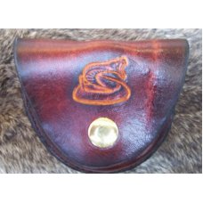 Custom Leather Snuff / Dip Can Belt Pouch Holster - Hand Tooled