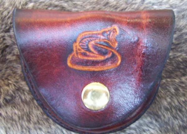 Custom Leather Snuff / Dip Can Belt Pouch Holster - Hand Tooled