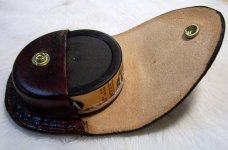 Custom Leather Snuff / Dip Can Belt Pouch Holster - Hand Tooled