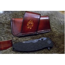 Handmade Leather Pocket Knife Case Large Sidewinder