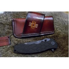 Handmade Leather Pocket Knife Case Large Sidewinder