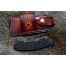 Handmade Leather Pocket Knife Case Large Sidewinder