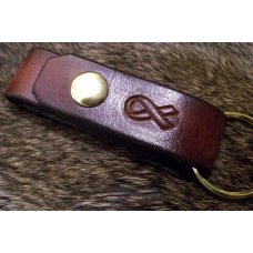 Custom Leather Heavy Duty Belt key Holder - Brown With Ribbion