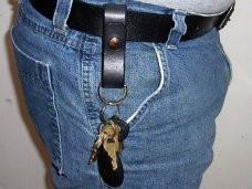 Custom Leather Heavy Duty Belt key Holder - Brown With Ribbion
