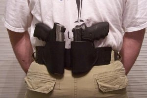 Custom Leather Double Holster - Small of Back