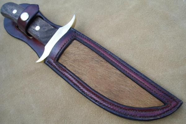 Handmade Leather Knife Sheath - Hair on Cow Hide Inlay (can be made to fit)
