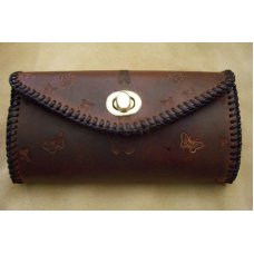 Handmade Leather Phoenix Clutch Purse