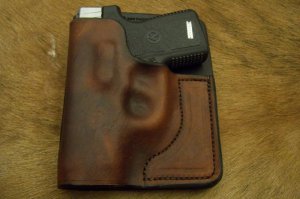 Custom Leather Wallet / Pocket Holster - Khar .380,P3AT,LCP,Sig Sauer P238, See Gun List Below