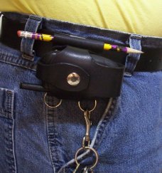 Custom Leather Cell Phone Case - Workmans Combo Pack (Swivel Clip,Key Ring,& Pencil loops)