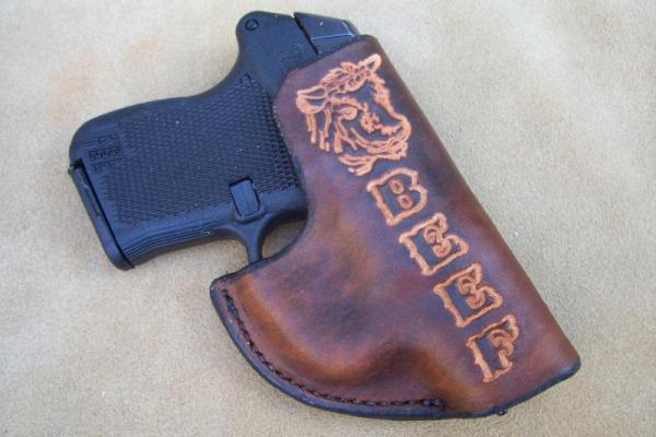 Handmade Leather Pocket Holster - Taurus TCP,Keltec P3AT,Ruger LCP,Sig Sauer P238,See Gun List Below