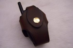 Handmade Custom Leather Cell Phone Case - Swivel Belt Clip - Brown Oil Stain