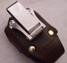 Handmade Custom Leather Cell Phone Case - Swivel Belt Clip - Brown Oil Stain