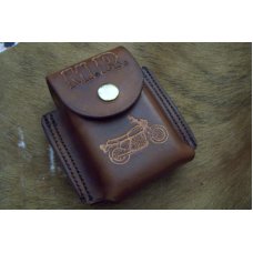Handmade Custom Leather Cell Phone Case- Brown Oil Stain - Fits iphone & Droid