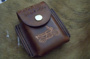 Handmade Custom Leather Cell Phone Case- Brown Oil Stain - Fits iphone & Droid