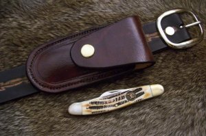 Leather Sidewinder Knife Pouch Fits Pocket Knives Up To 4