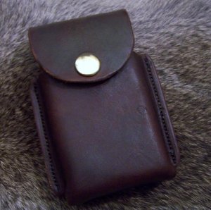 Handmade Custom Leather Cell Phone Case- Brown Oil Stain - Fits iphone & Droid