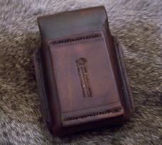Handmade Custom Leather Cell Phone Case- Brown Oil Stain - Fits iphone & Droid