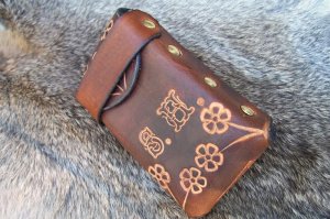 Custom Leather Cigarette Case With Lighter Holder