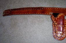 Handmade Lined Leather  Holster & Cartridge Belt  Rig - Custom Tooling - See Gun List Below 