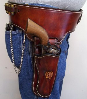 Custom Leather Holster & Cartridge Belt  Rig - Custom Tooling - See Gun List Below 