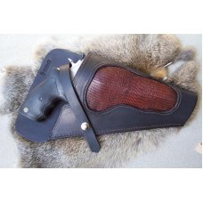 Custom Leather Gun Holster - Can Be Modified To Fit Differant Models Including Autos - Lizard Skin